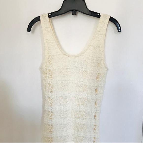 Ivory Lace Bodycon Dress Size M - Picture 4 of 5